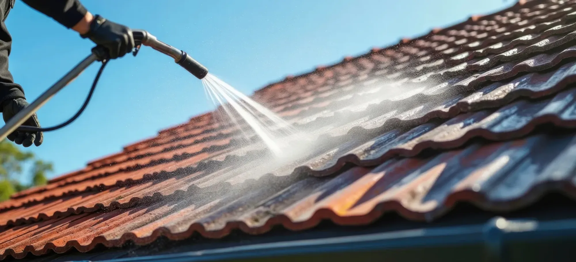 Pressuring washing roof