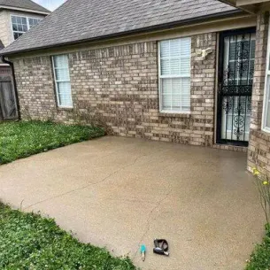 Clean patio before pressure washing