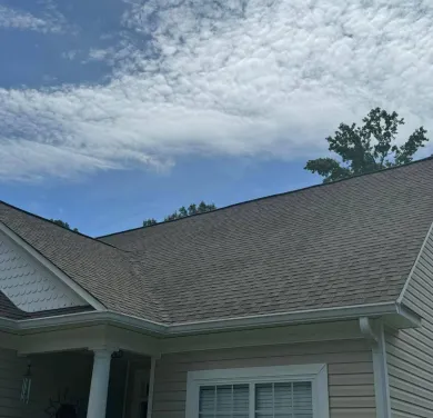 Clean roof after pressure washing