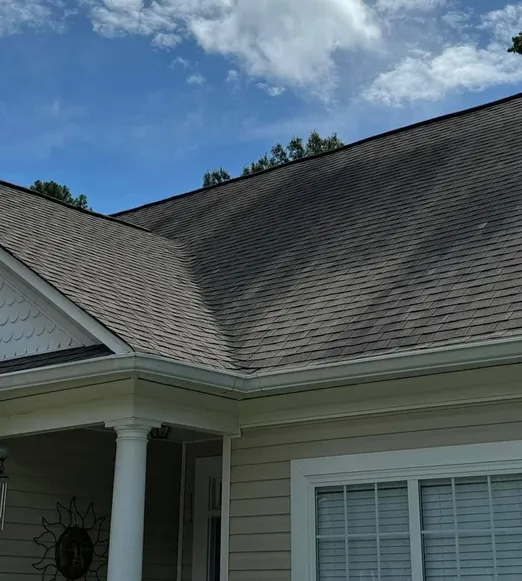 Dirty roof before pressure washing